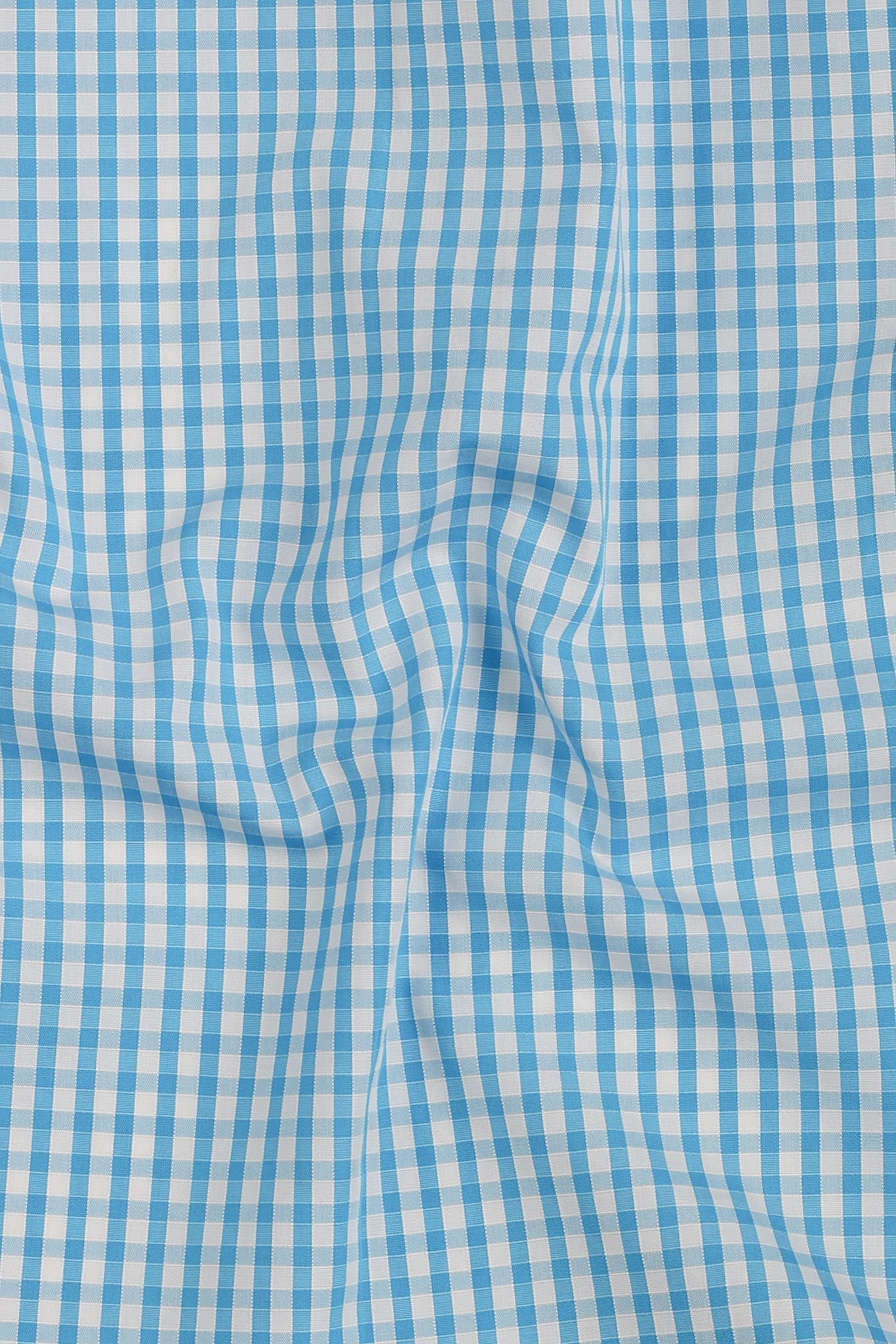 Soft Turquoise Blue Gingham Shirt