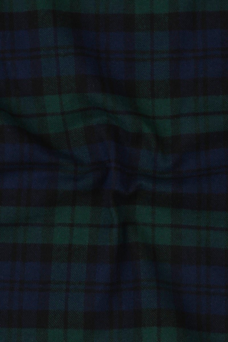 Soft Forrest Green Tartan Winter Flannel Shirt