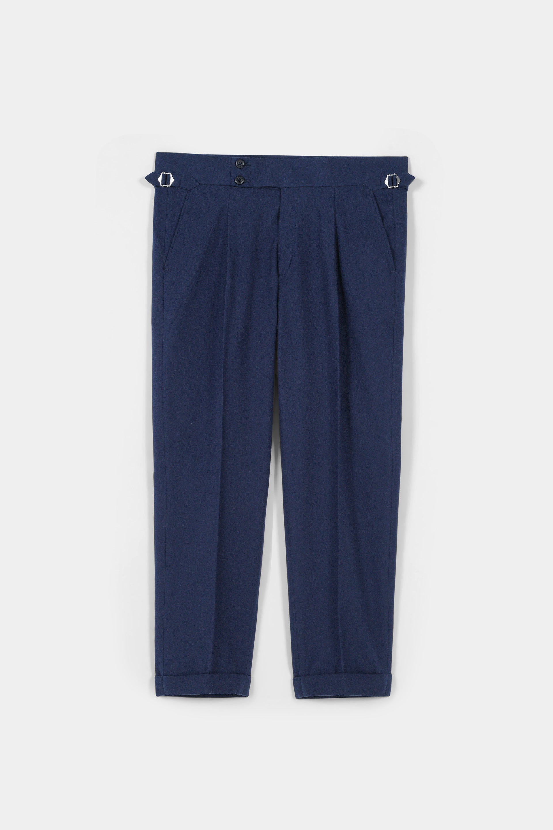 Blue Flannel Gurkha Trousers