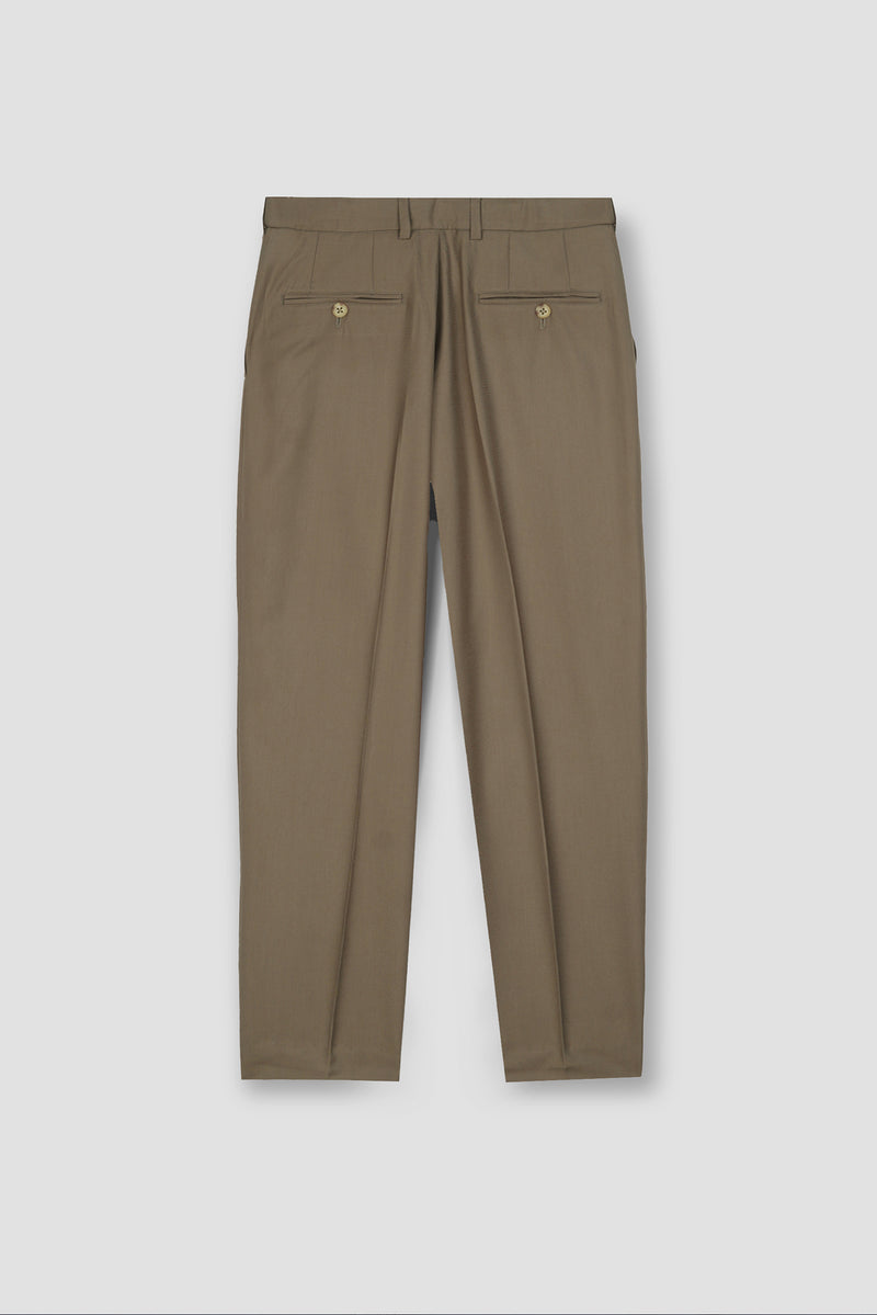 French Beige Tropical Wool Blended Dress Pant