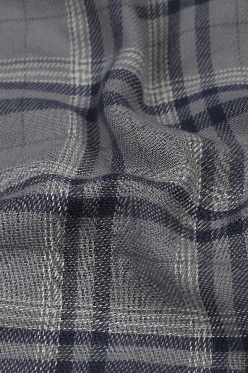 Grey Blue Madras Winter Flannel