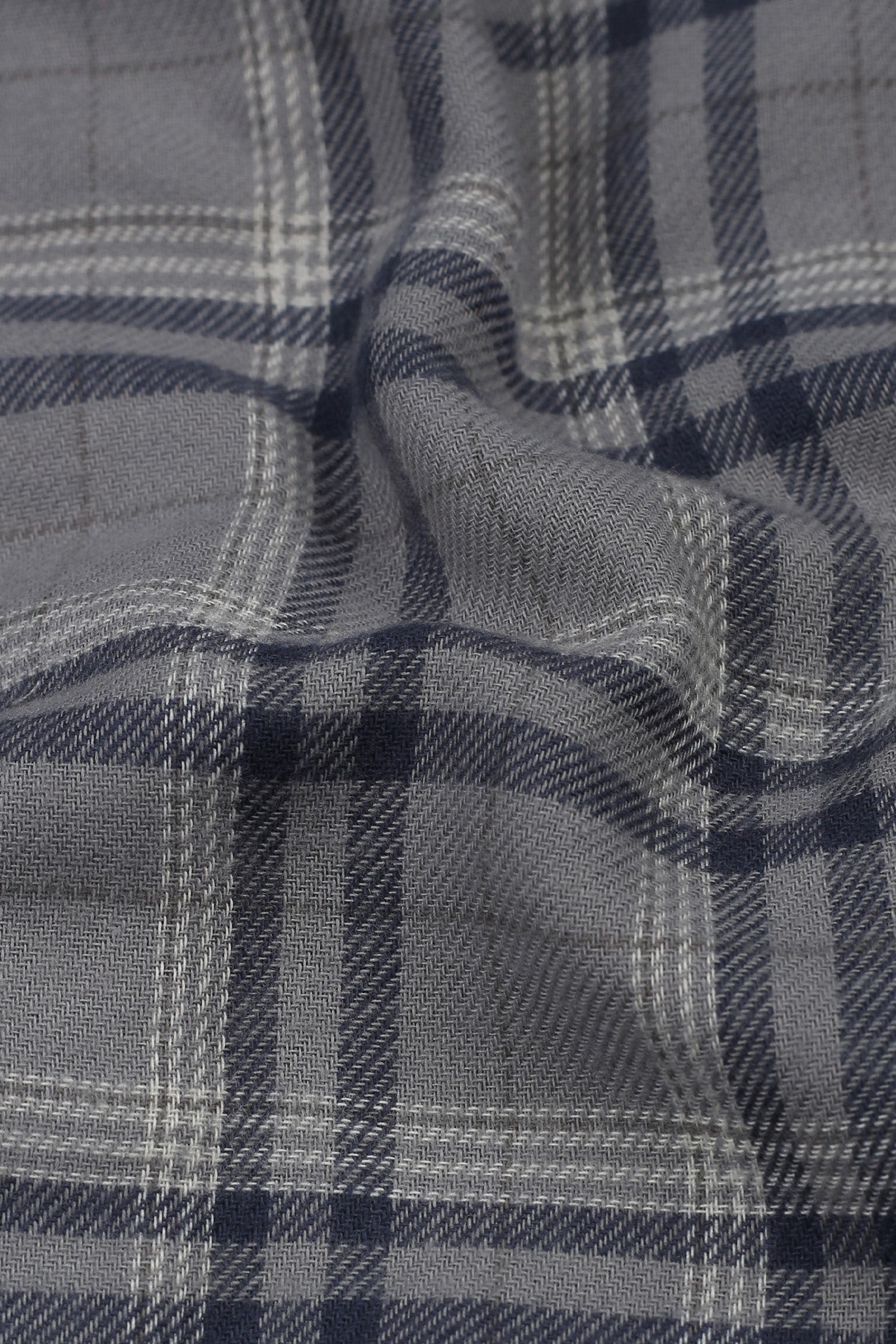 Grey Blue Madras Winter Flannel