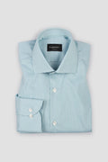 Soft Green on Blue Gingham Shirt - Easy Care