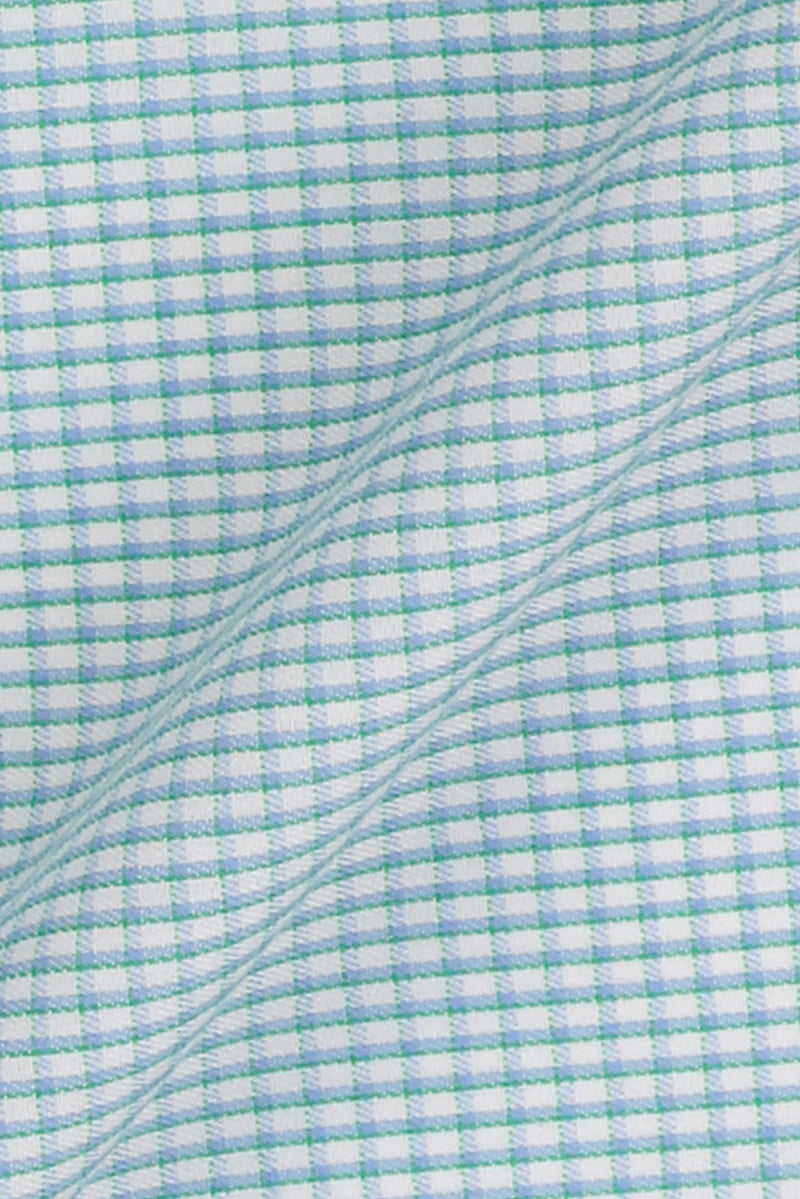 Soft Green on Blue Gingham