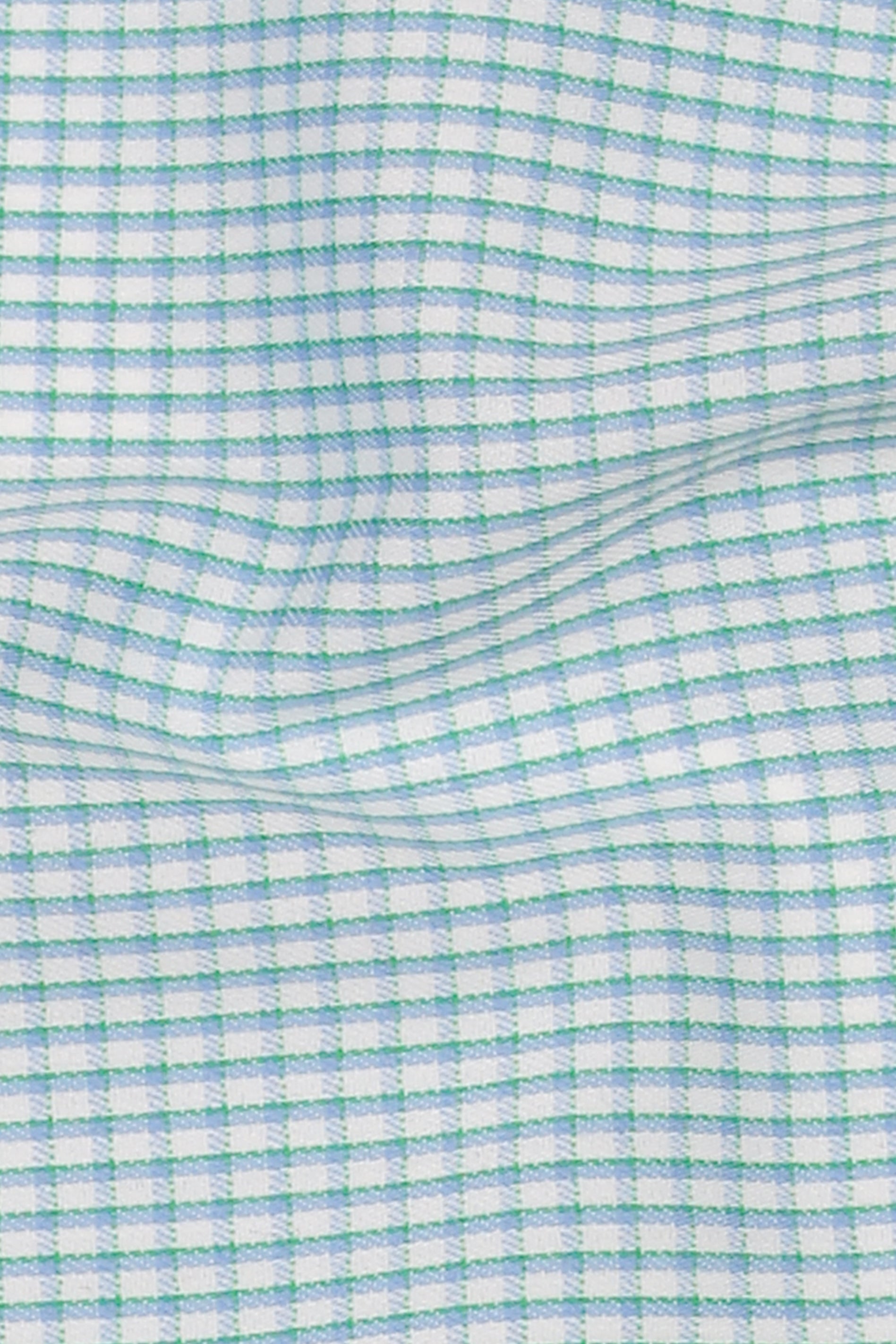 Soft Green on Blue Gingham