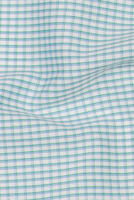 Soft Green on Blue Gingham