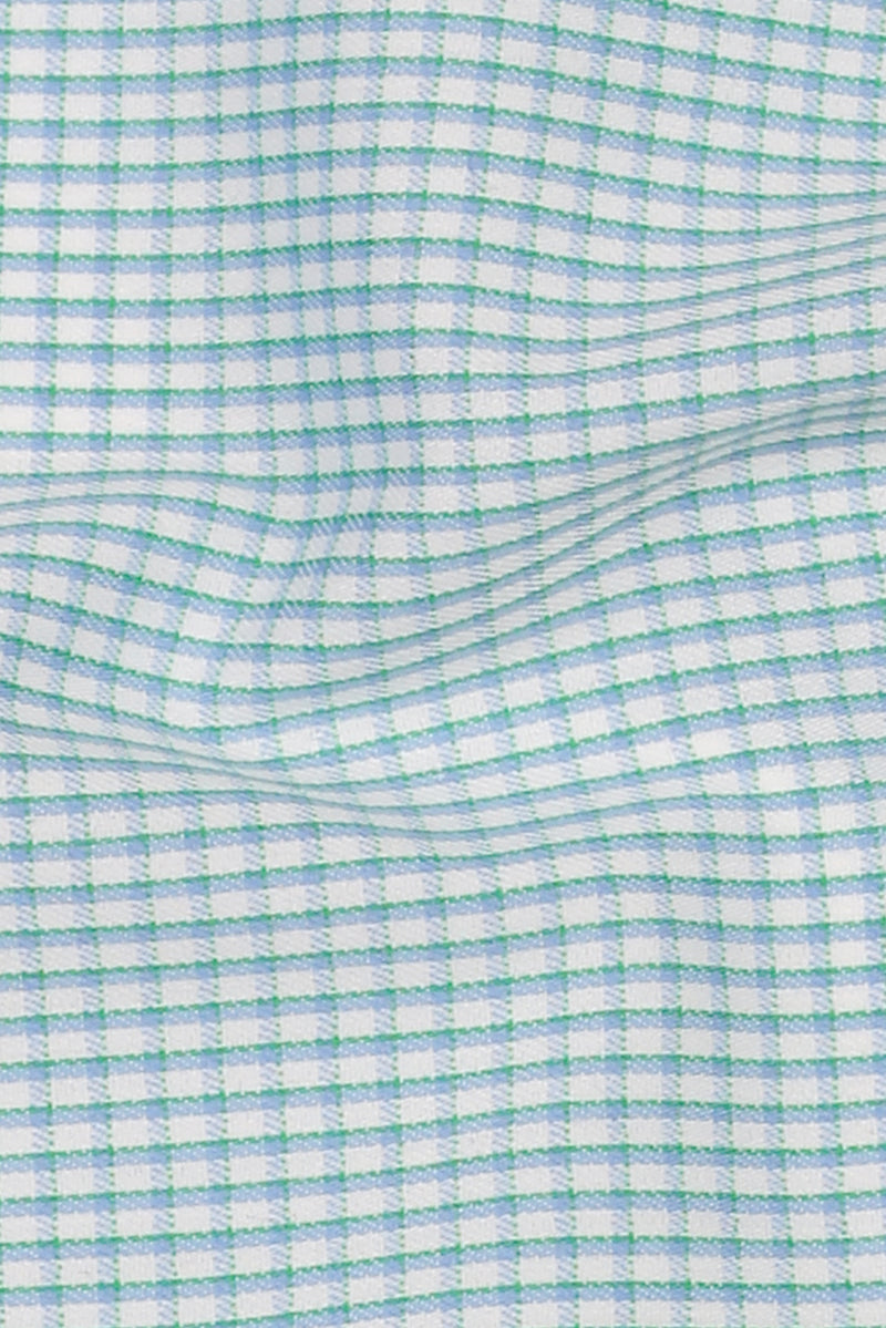 Soft Green on Blue Gingham