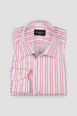 Red And Blue Aradonis Stripes Shirt - Easy Care