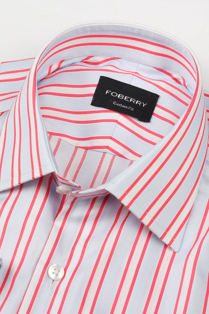 Red And Blue Aradonis Stripes Shirt - Easy Care