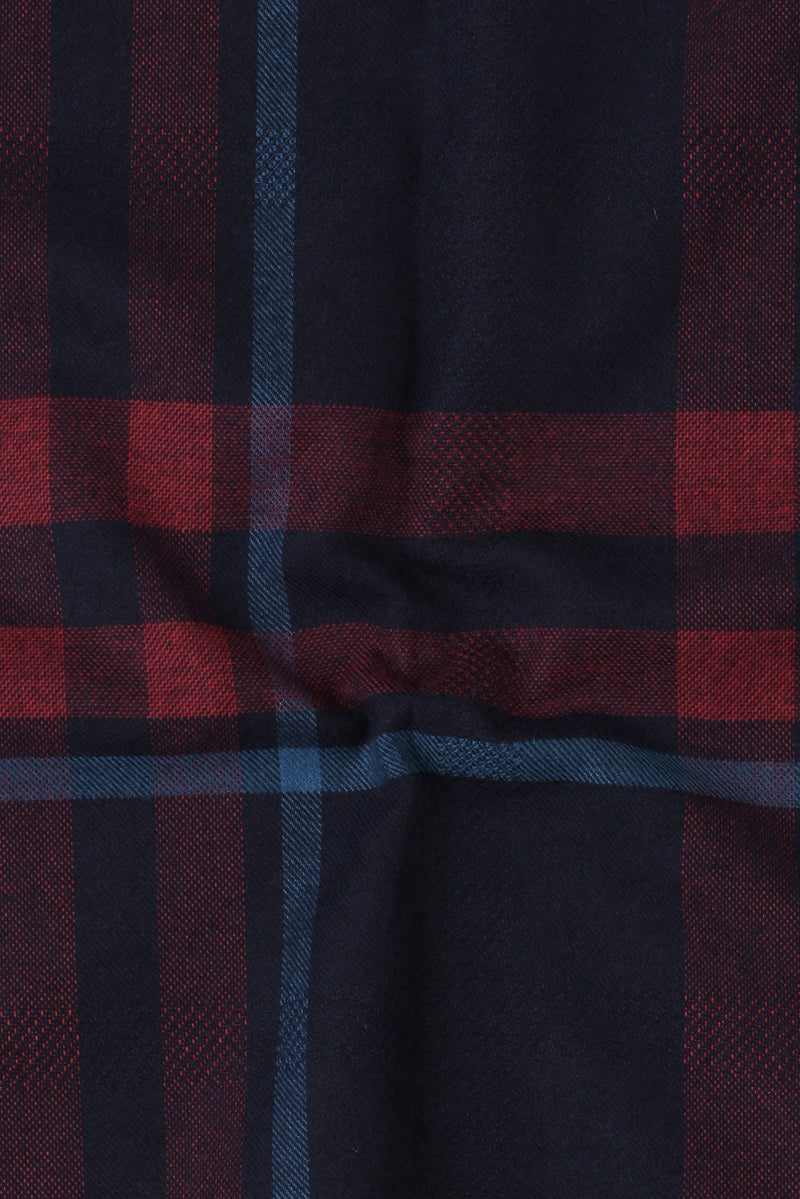 Night Blue & Red Tartan Winter Flannel Shirt