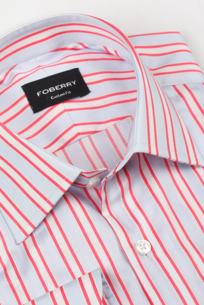 Red And Blue Aradonis Stripes Shirt - Easy Care