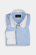 Sky Blue Twill Pin Collar Shirt
