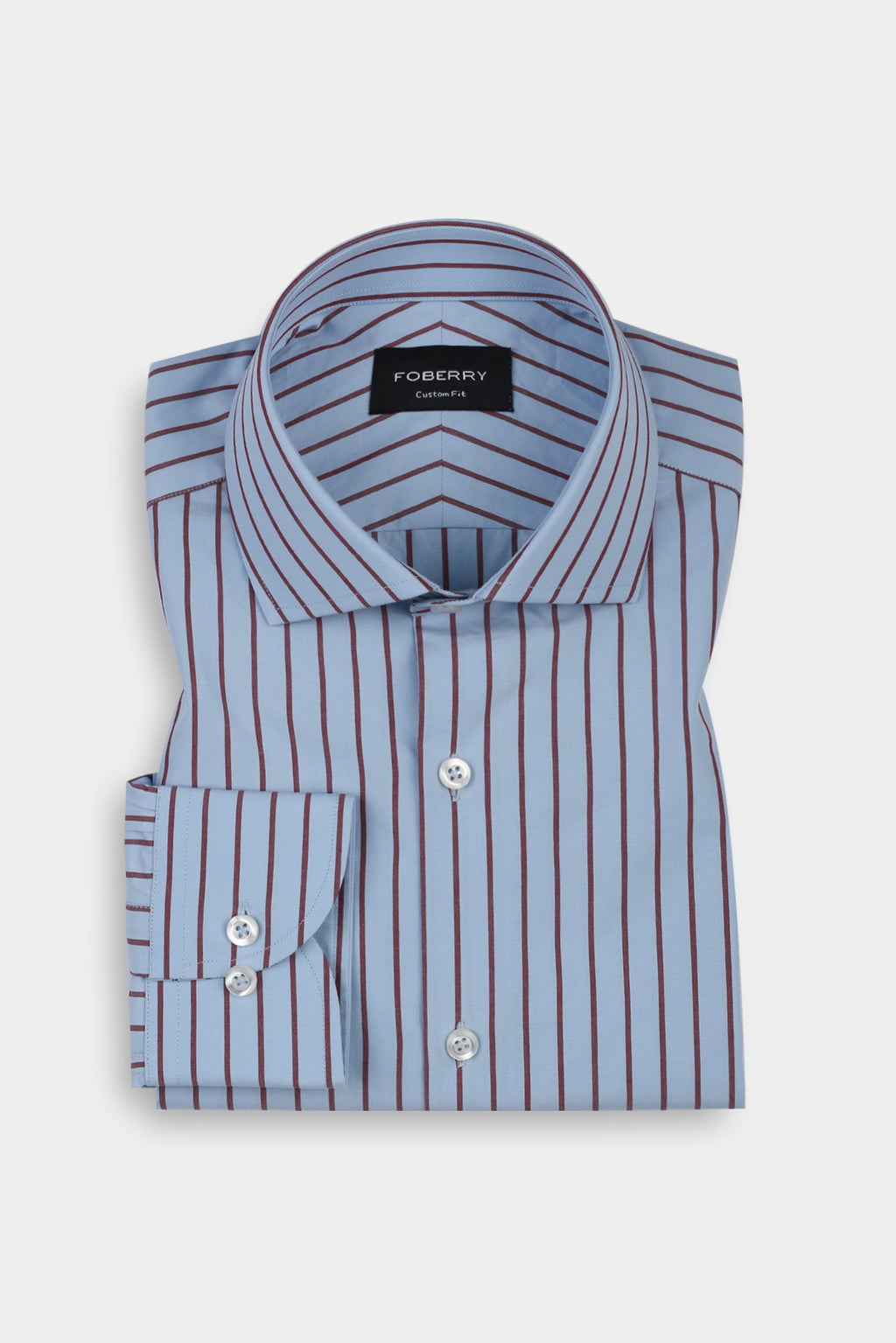 Blood Red on Sky Striped Shirt