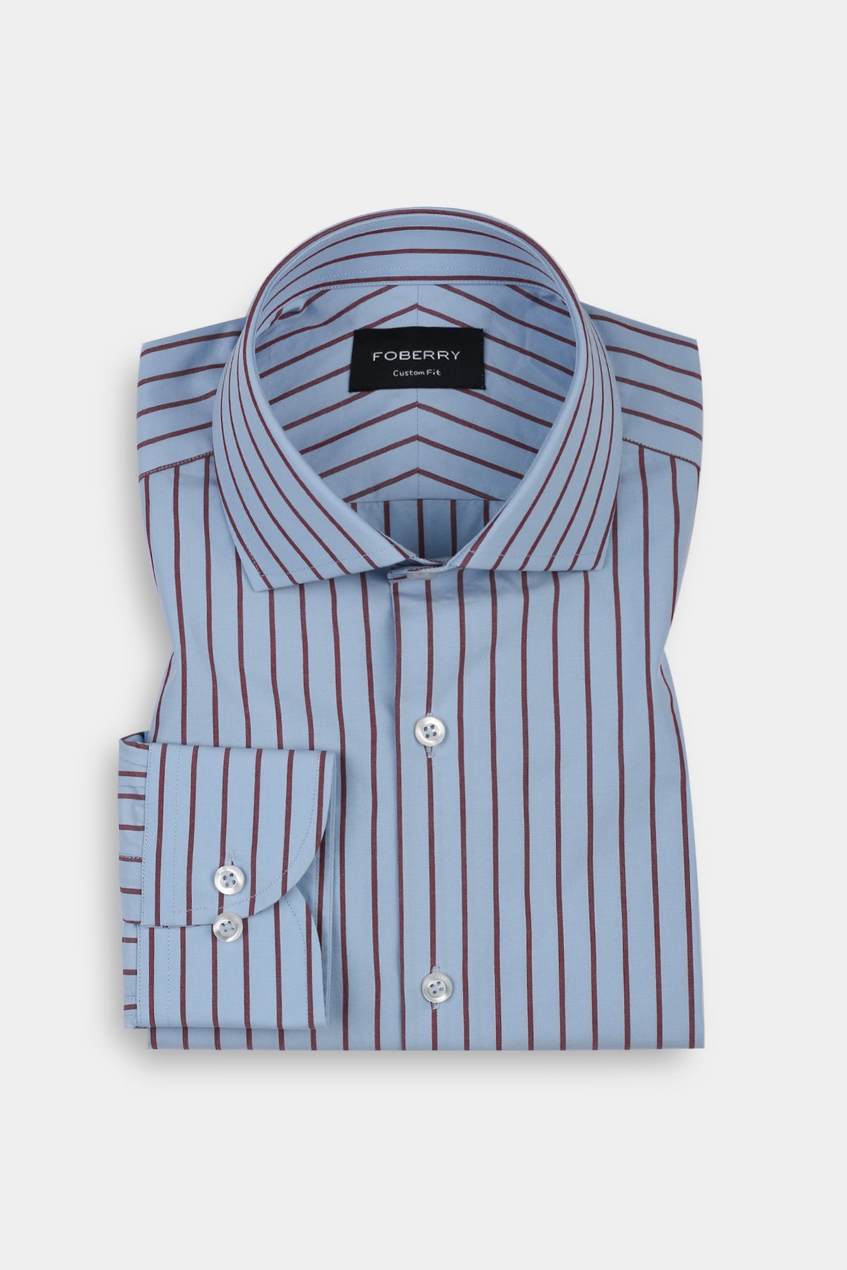 Blood Red on Sky Striped Shirt