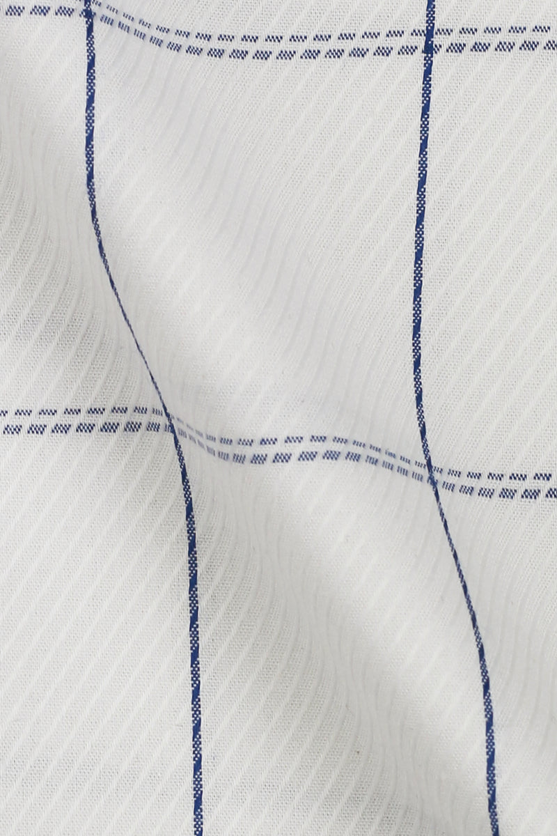 White Blue Windowpane - Foberry Pakistan