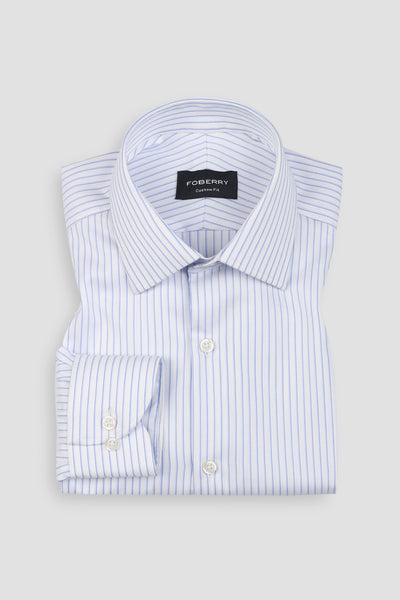 Dual Sky Blue Egyptian Striped Shirt