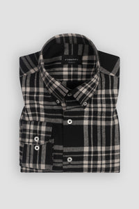 Black & Off White Madras Winter Flannel Shirt
