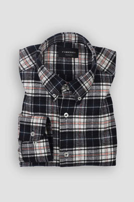Black Blue Madras Winter Flannel Shirt