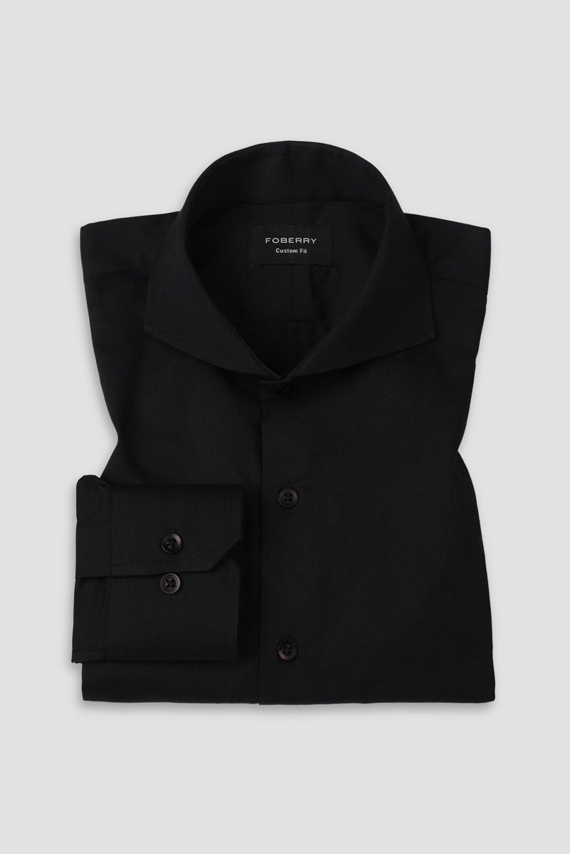 Jet Black Performance Stretch Shirt - Foberry Pakistan