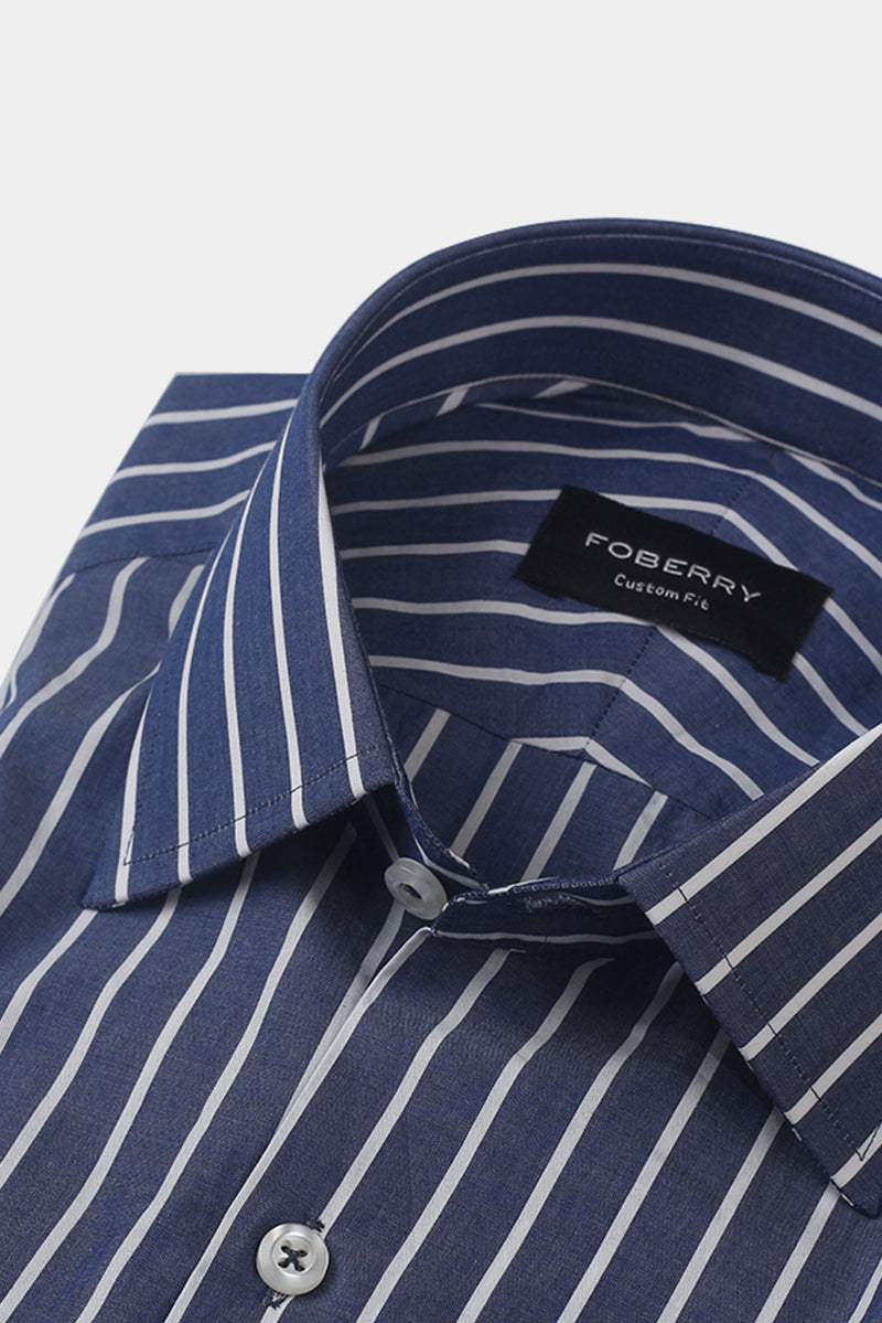 Denim Blue Striped Shirt