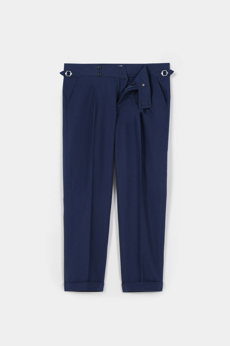 Blue Flannel Gurkha Trousers