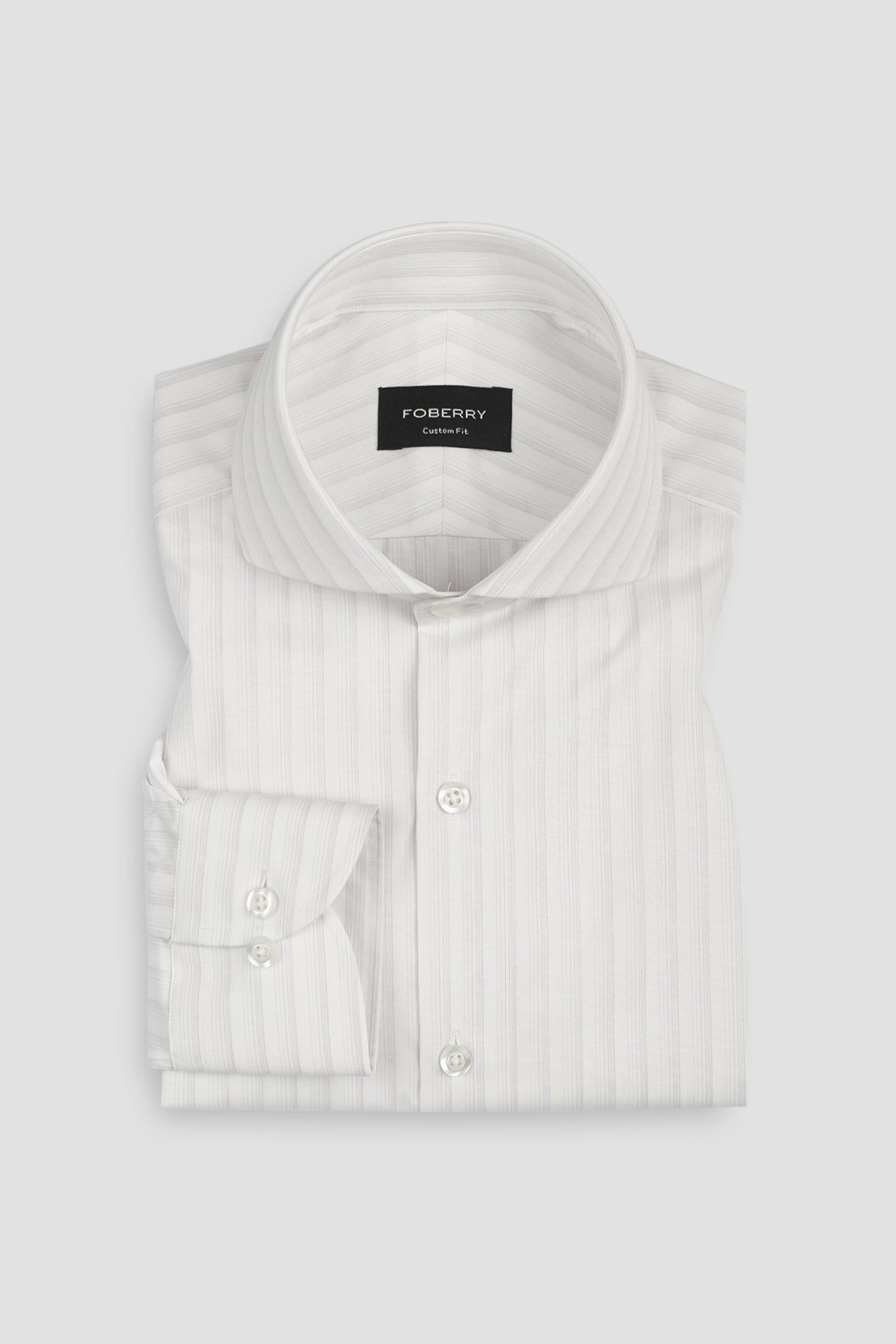 Soft Lilac Structured Barcode Striped Shirt