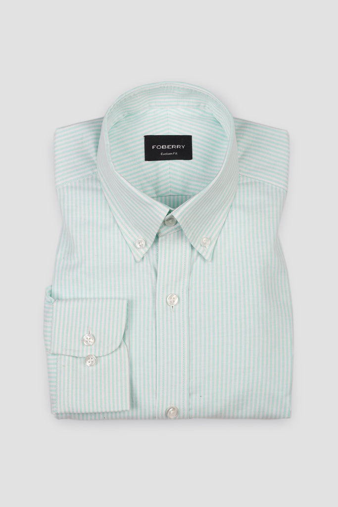 Aqua Green Oxford Candy Stripes Shirt