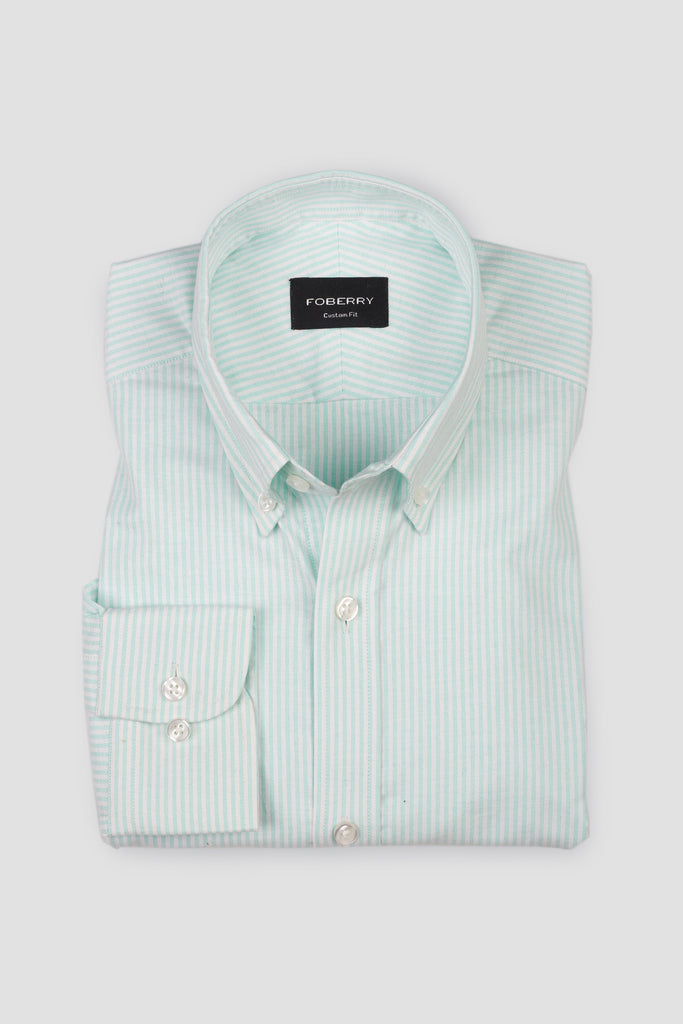 Aqua Green Oxford Candy Stripes Shirt