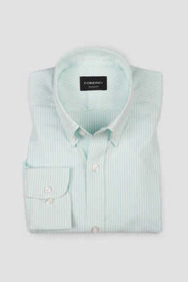 Aqua Green Oxford Candy Stripes Shirt