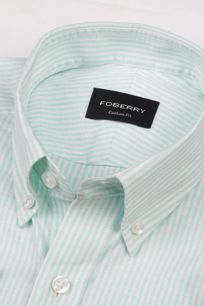 Aqua Green Oxford Candy Stripes Shirt