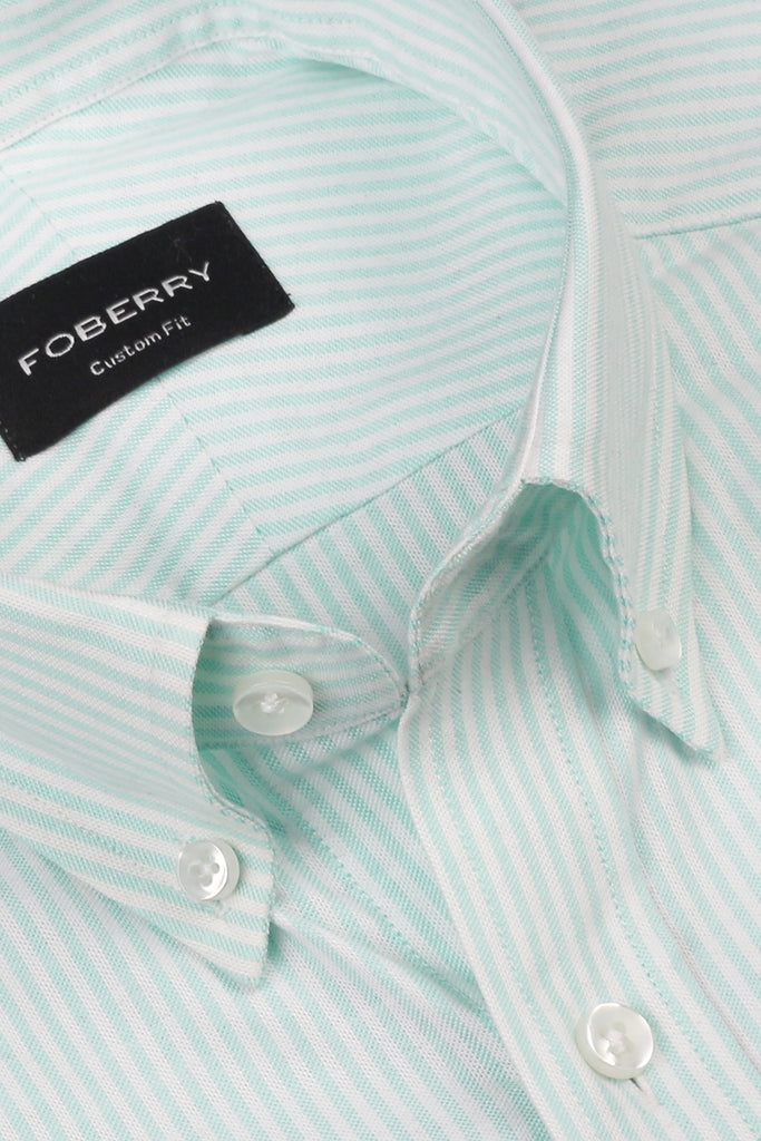 Aqua Green Oxford Candy Stripes Shirt