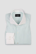 Blue on Green Hairline Stripes Shirt