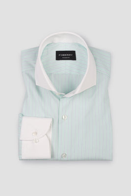 Blue on Green Hairline Stripes Shirt