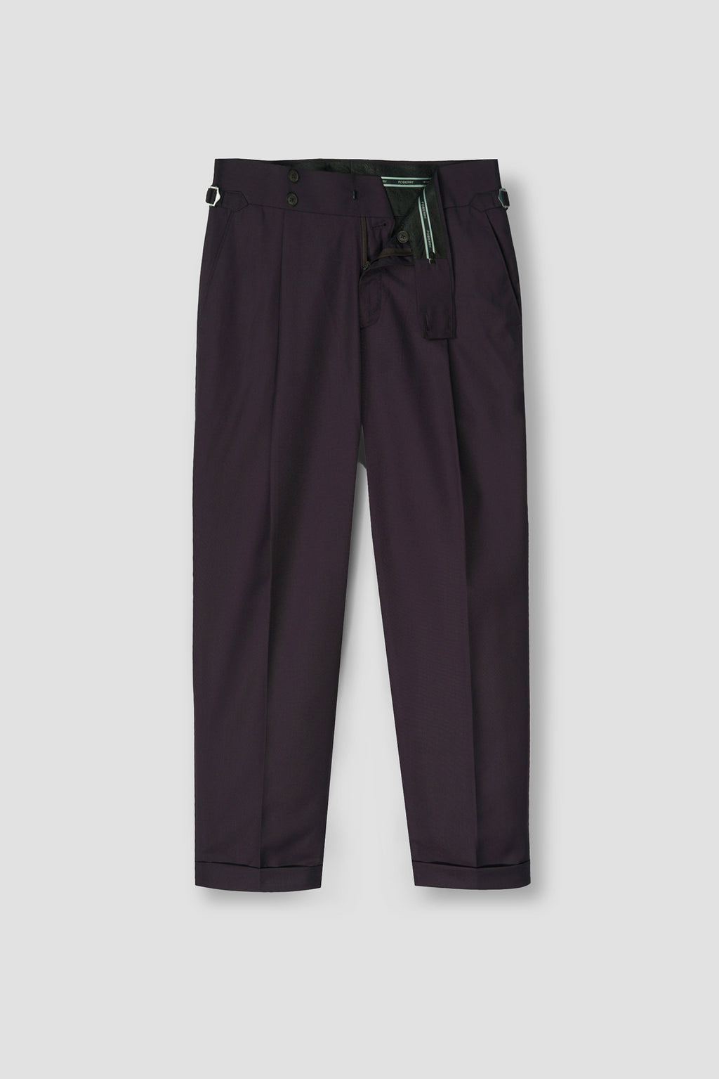 Dark Plum Tropical Wool Blended Dress Pant
