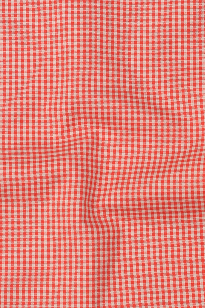 Orange Micro Gingham Shirt