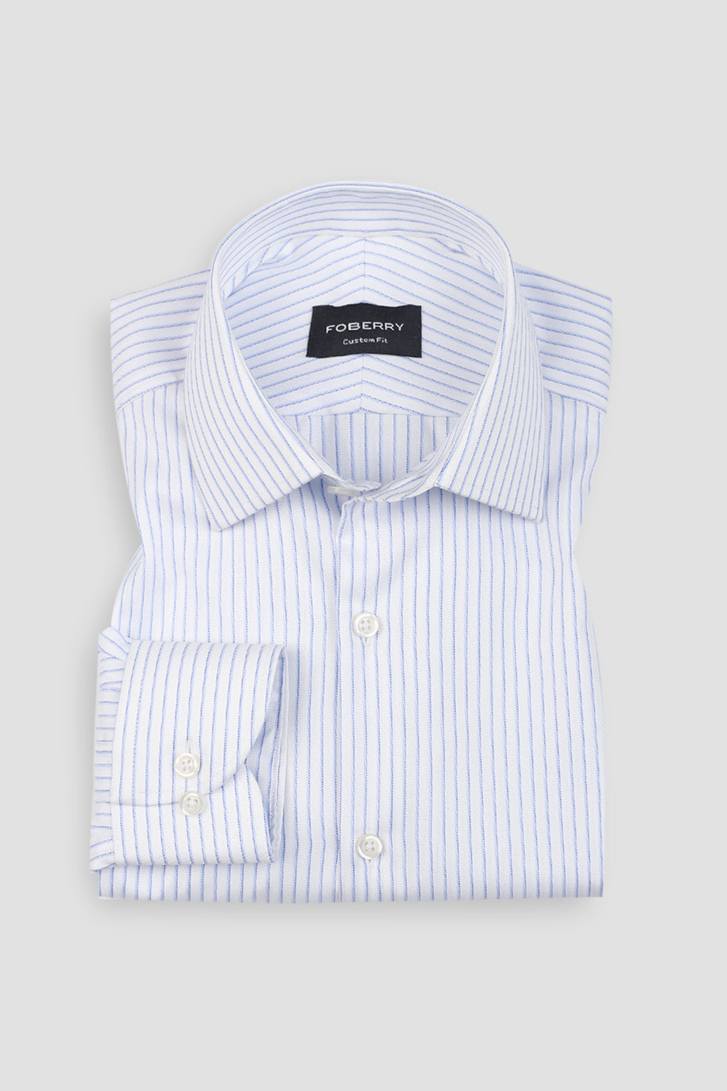 Dual Sky Blue Egyptian Striped Shirt