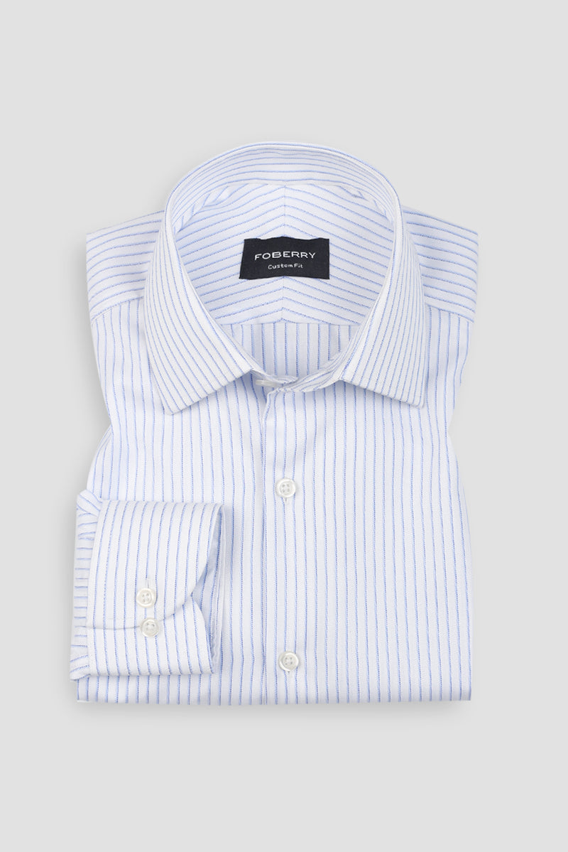 Dual Sky Blue Egyptian Striped Shirt
