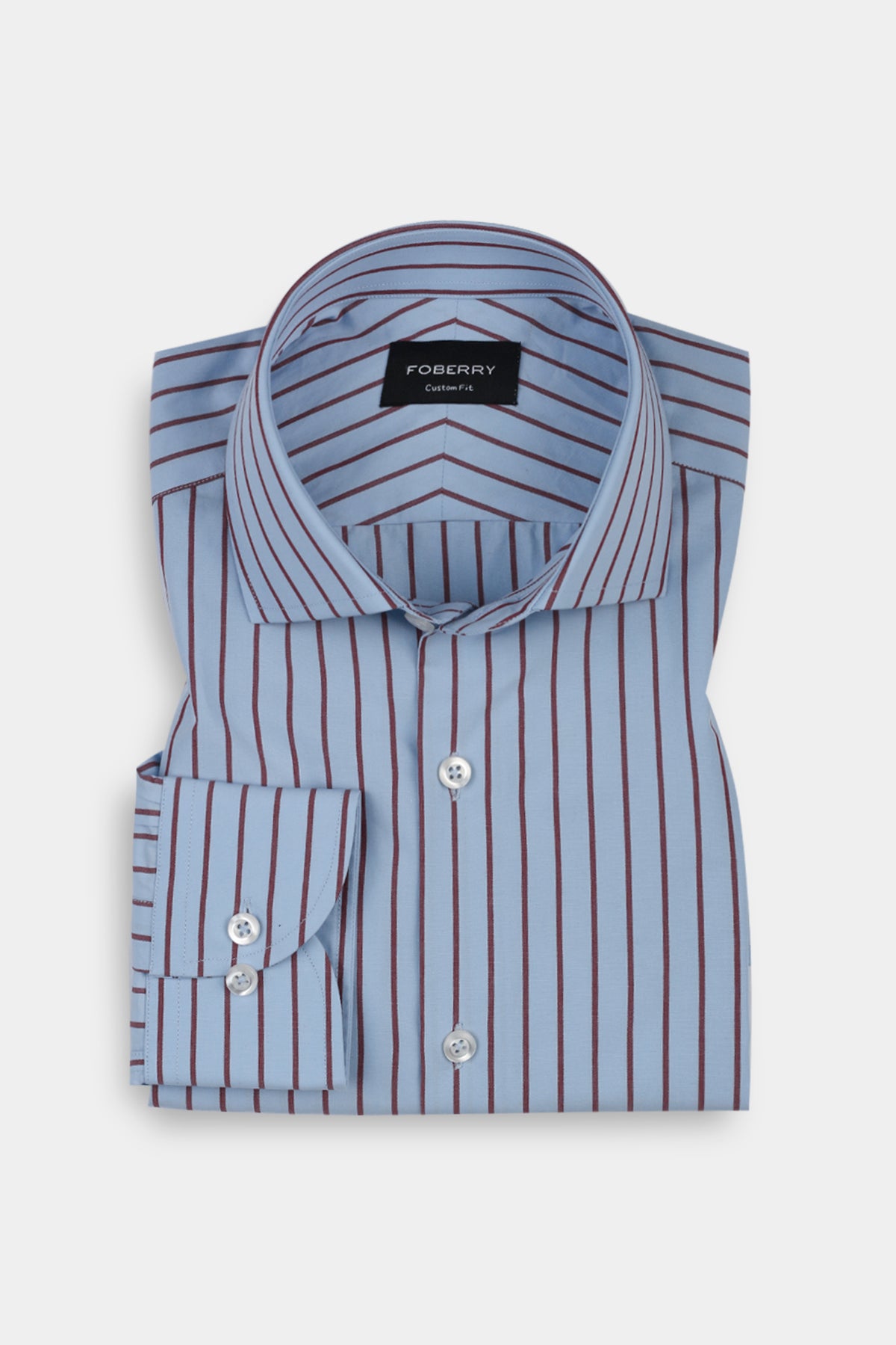 Blood Red on Sky Striped Shirt
