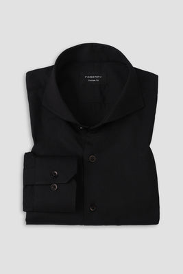 Jet Black Performance Stretch Shirt - Foberry Pakistan