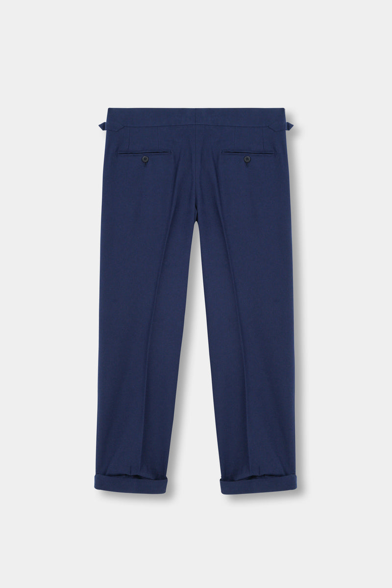 Blue Flannel Gurkha Trousers