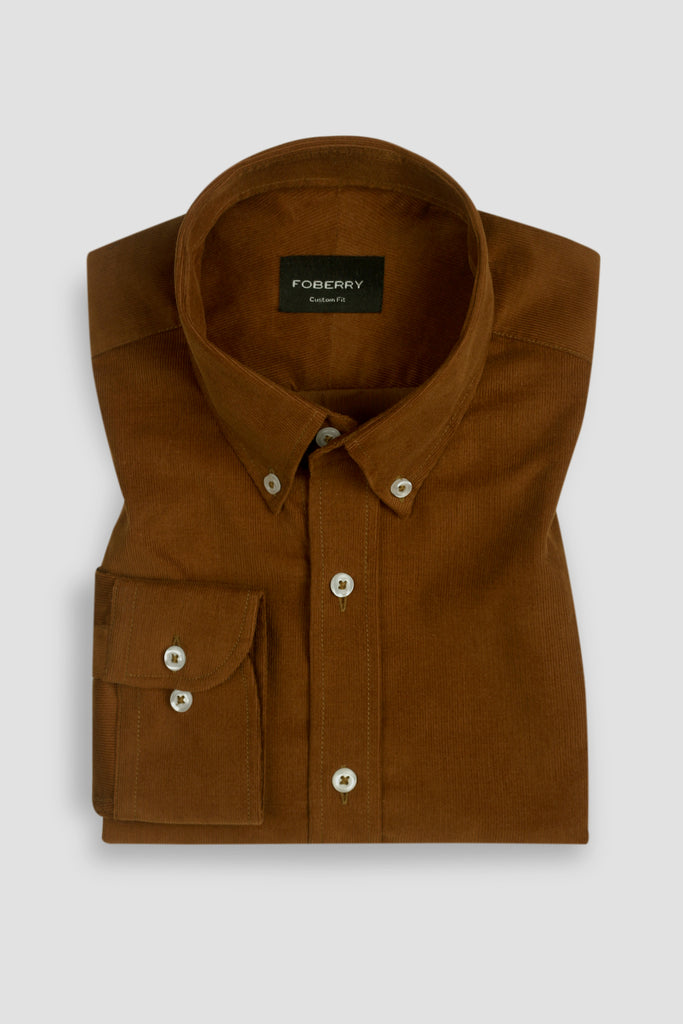 Soft Tan Brown Corduroy Shirt