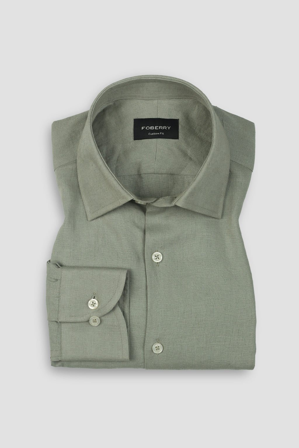 Light Seawood Green Irish Linen Shirt