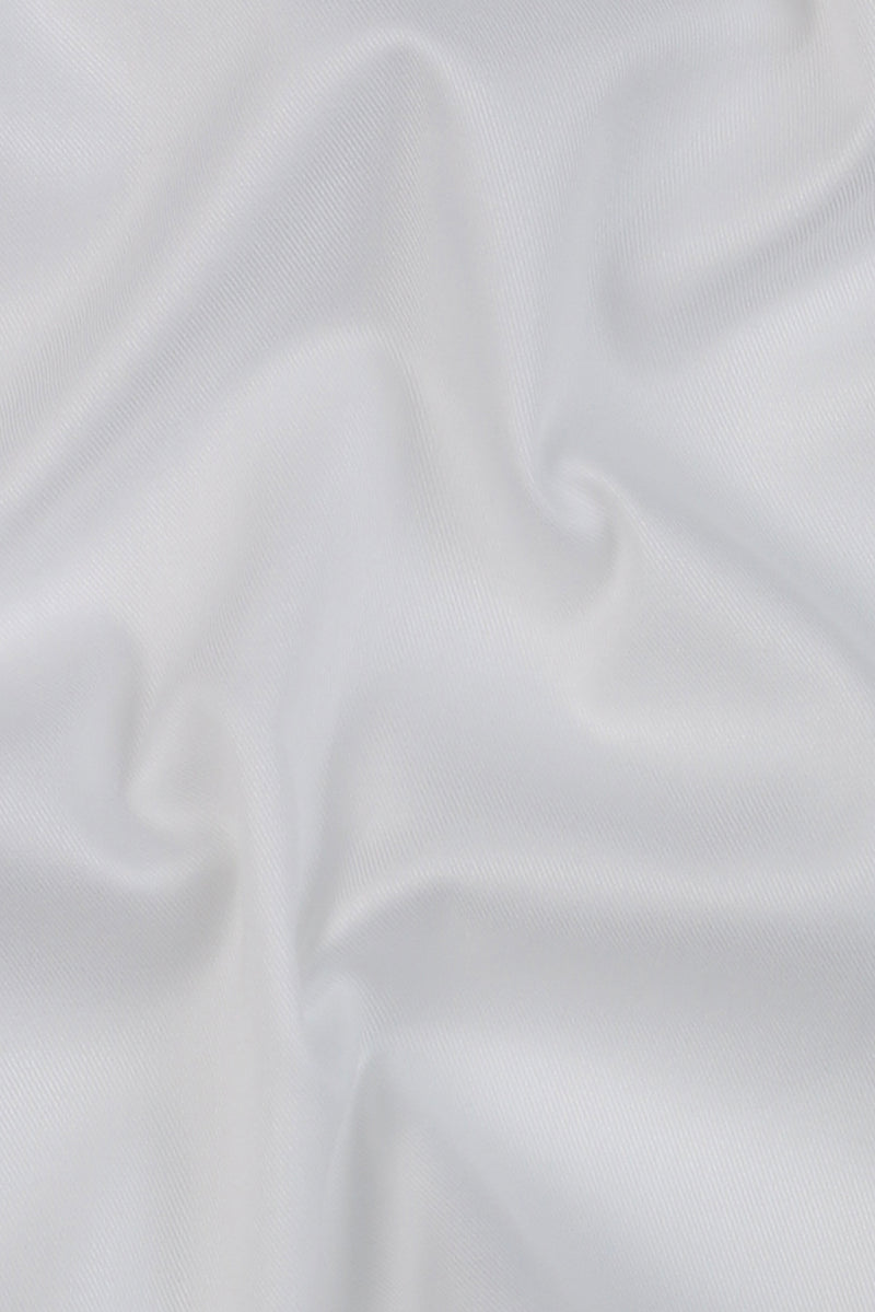 White Twill Pin Collar Shirt - Gold Pin
