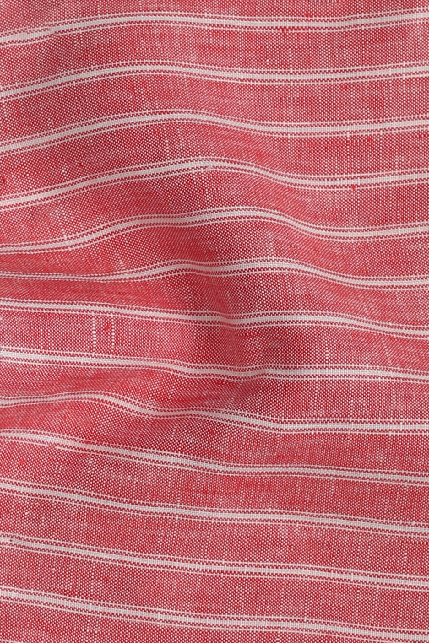 Faded Red Striped Fine Italian Linen