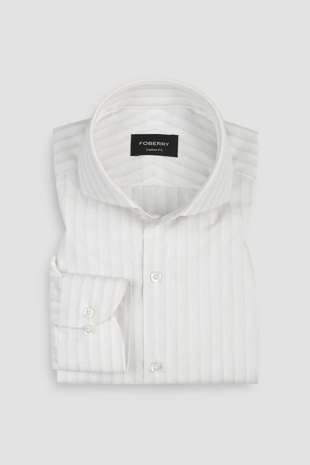 Soft Lilac Structured Barcode Striped Shirt
