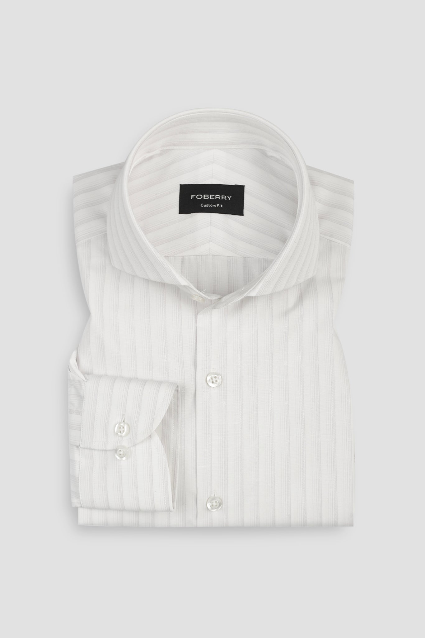 Soft Lilac Structured Barcode Striped Shirt