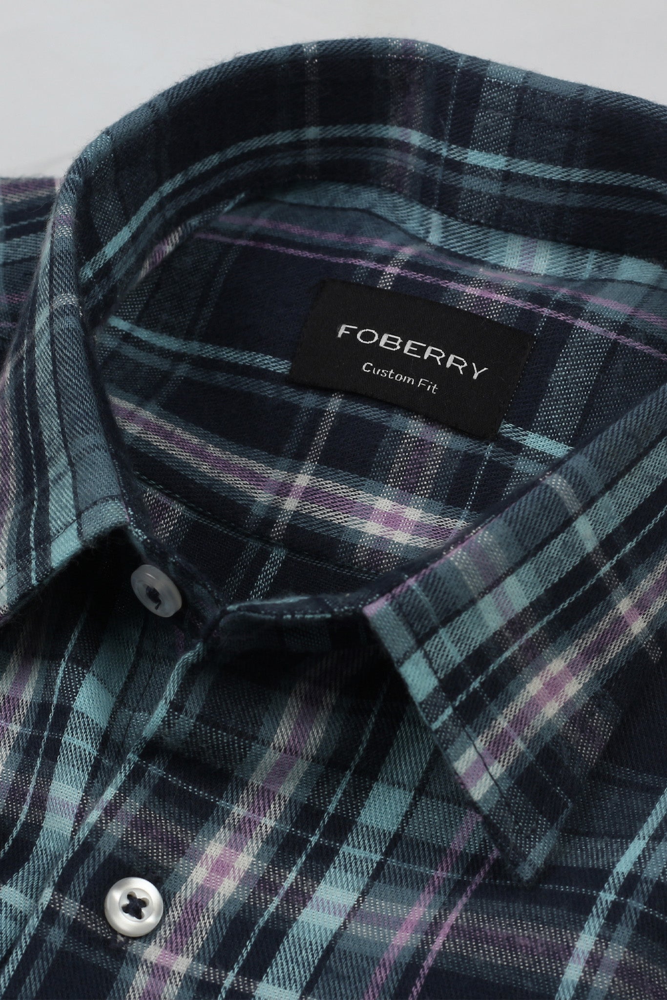 Teal Blue Tartan Winter Flannel Shirt