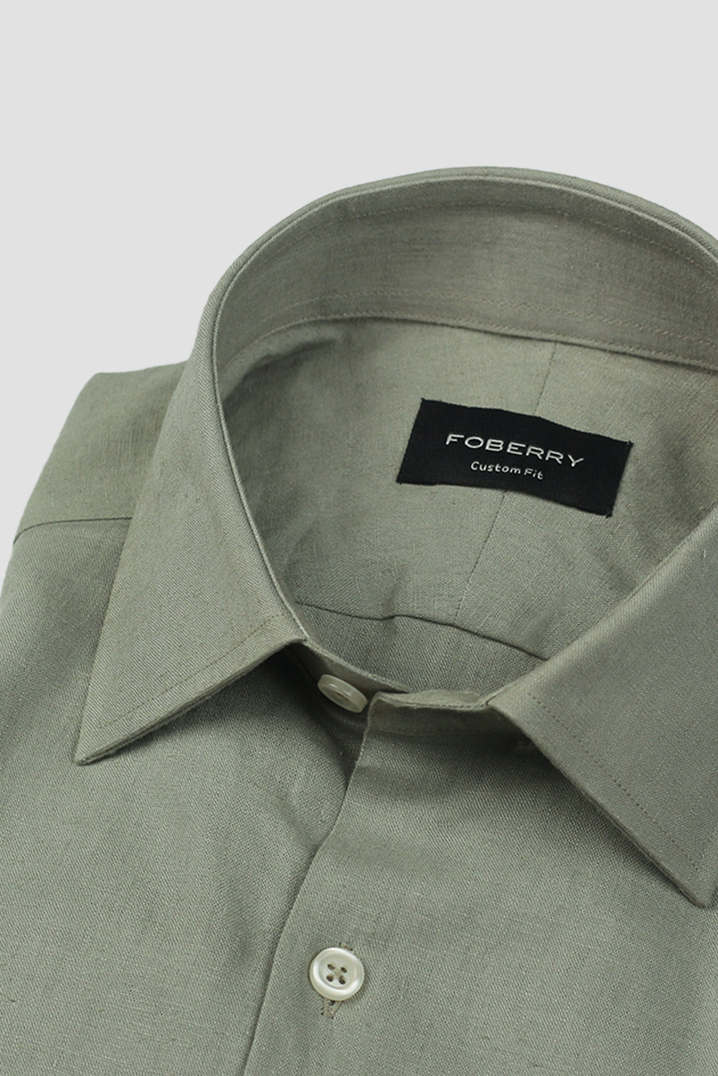 Light Seawood Green Irish Linen Shirt