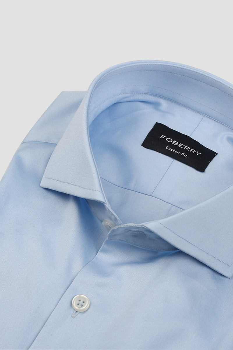 Soft Sky Blue Egyptian Poplin Shirt