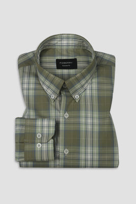 Olive Green Tartan Shirt - Foberry Pakistan